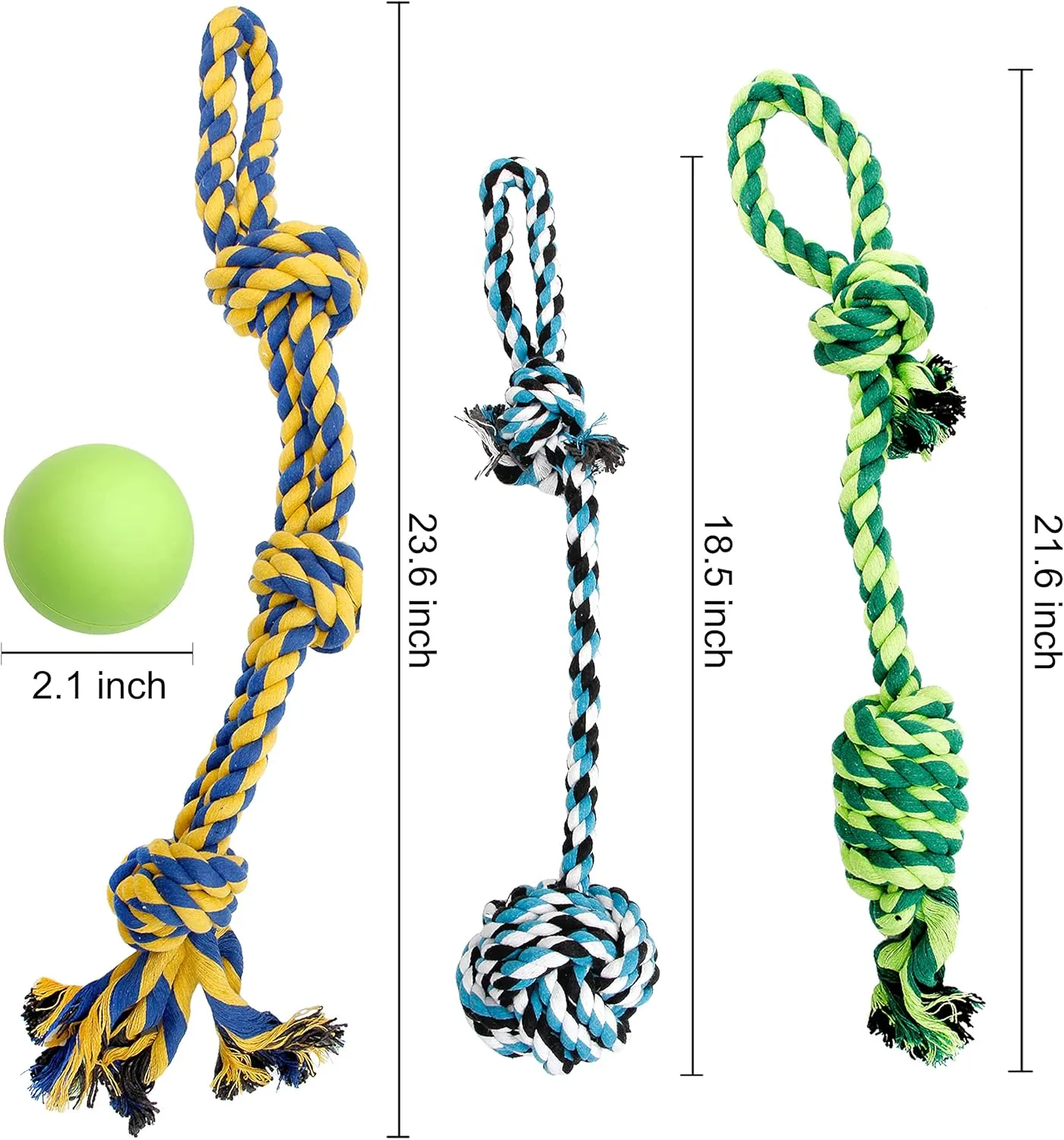 Youngever Dog Rope Toys, Puppy Chew Toys Dog Toys for Medium to Large Dogs (4 Pack)