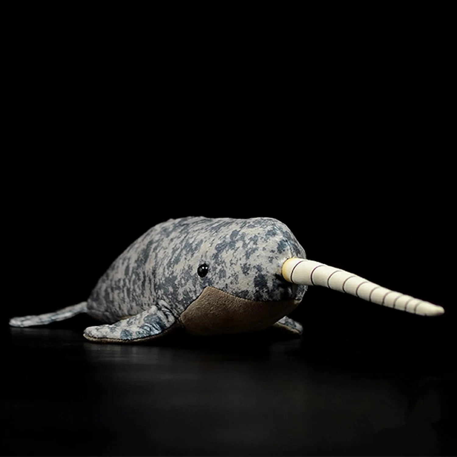 ZHONGXIN MADE Simulation Narwhal Stuffed Plush Toy - Real Lifelike Narwhal Sea Animals Spotted Whale Fish Plushie Toys Figur, Super Soft Plush Dolls Gifts for Kids,16inchs