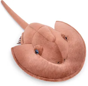ZHONGXIN MADE Simulation Tri-Spine Horseshoe Crab Stuffed Plush Toy- Real Life Lifelike Sea Limulus Animals Tachypleus Tridentatus Fish Plushie Toys Figu Plush Dolls Gifts for Kids,18inchs