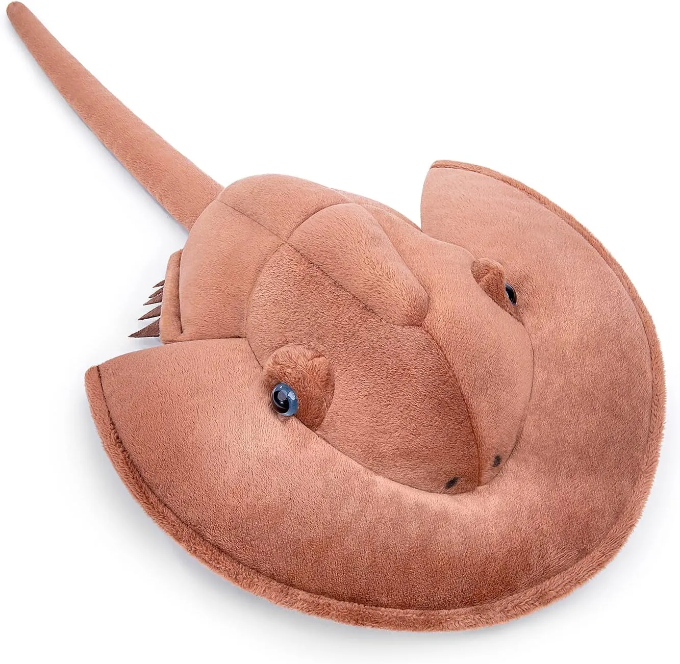 ZHONGXIN MADE Simulation Tri-Spine Horseshoe Crab Stuffed Plush Toy- Real Life Lifelike Sea Limulus Animals Tachypleus Tridentatus Fish Plushie Toys Figu Plush Dolls Gifts for Kids,18inchs