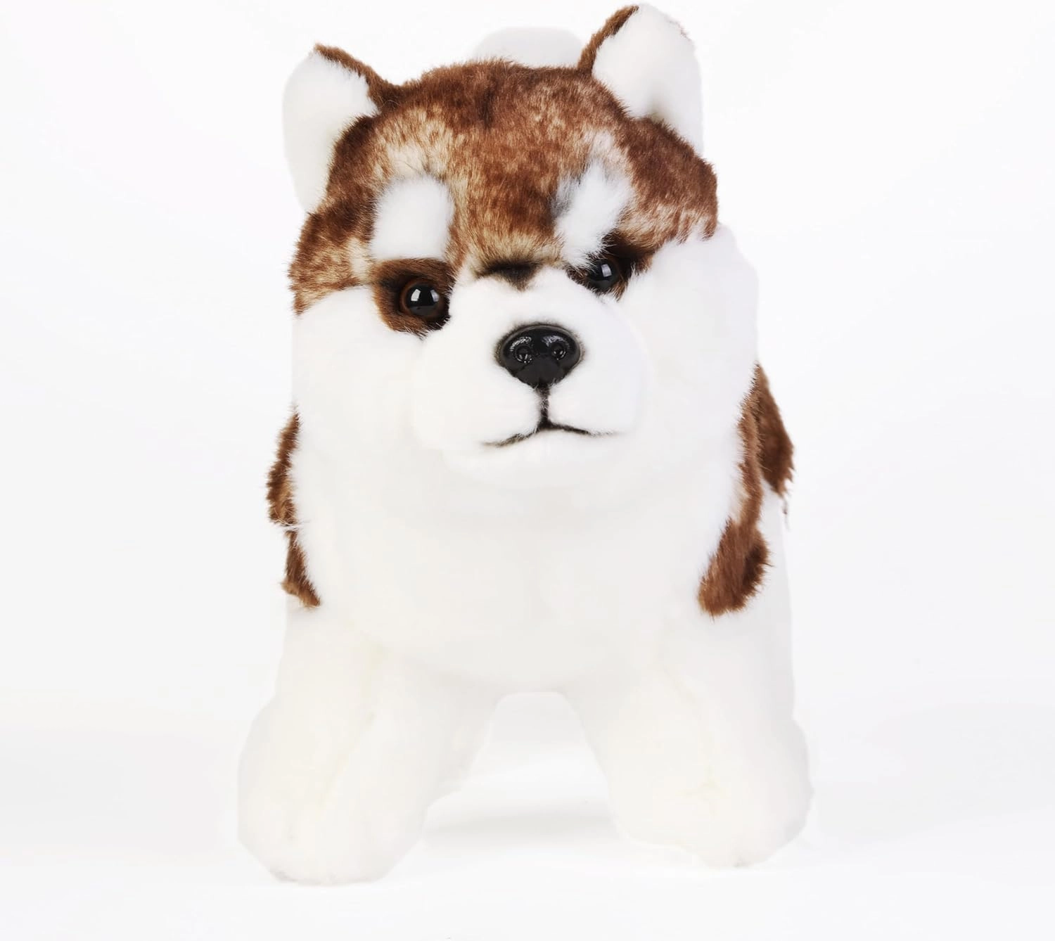 ZHONGXIN MADE Siberian Husky Plush Toy - Realistic 11" Brown Standing Siberian Husky Puppy Dog Stuffed Animal Cute Dog Pet Toy, Gift Toys for Kids Birthday Christmas