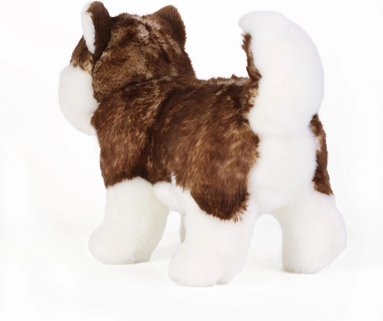 ZHONGXIN MADE Siberian Husky Plush Toy - Realistic 11" Brown Standing Siberian Husky Puppy Dog Stuffed Animal Cute Dog Pet Toy, Gift Toys for Kids Birthday Christmas