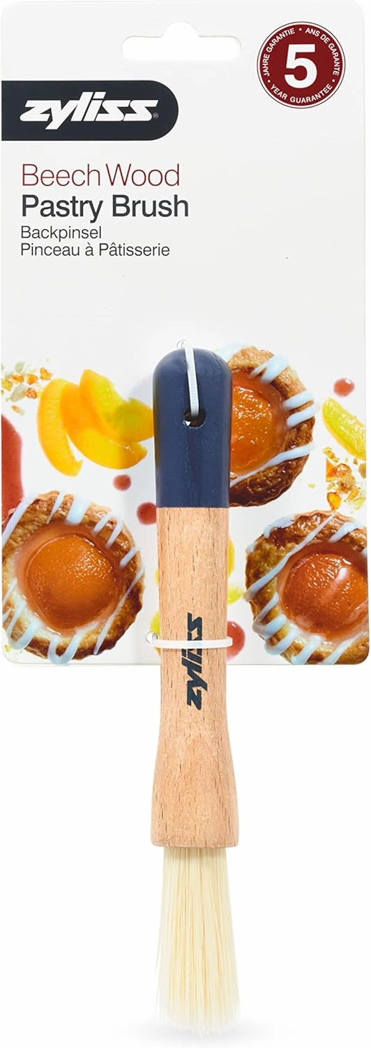 Zyliss E980214 Pastry Brush, 18cm/7in, Wooden, Brushes Glazing/Icing/Marinade/Basting, 100% Super-Soft Natural Boar Bristles